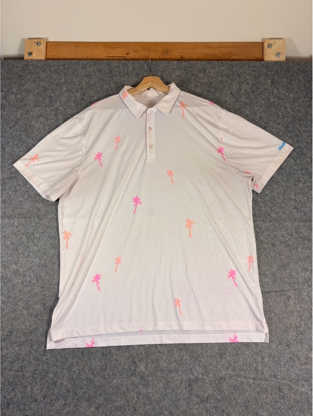 Chubbies white palm print polo shirt Size 2XL